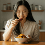 고구마 다이어트를 하고 있는 여성 다이터 사진