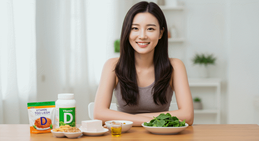 영양제의 중요성을 알고 비타민D 다이어트를 하는 모습