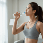 수분 다이어트를 하면서 물을 마시고 있는 다이어터