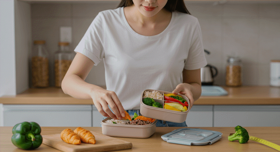 식이섬유 다이어트를 위해 식이섬유 가득한 도시락을 만드는 다이어터