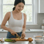 프리바이오틱스 다이어트를 하고 있는 한국 여자 다이어터